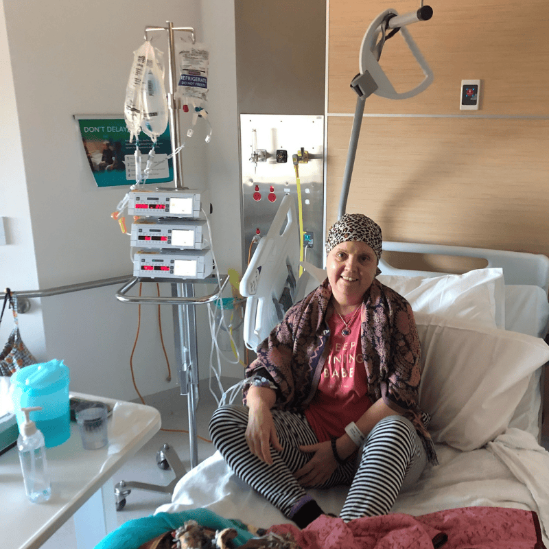 Shelley, dignosed with Blood Cancer, receives treatment in hospital Shelley, dignosed with Blood Cancer, receives treatment in hospital