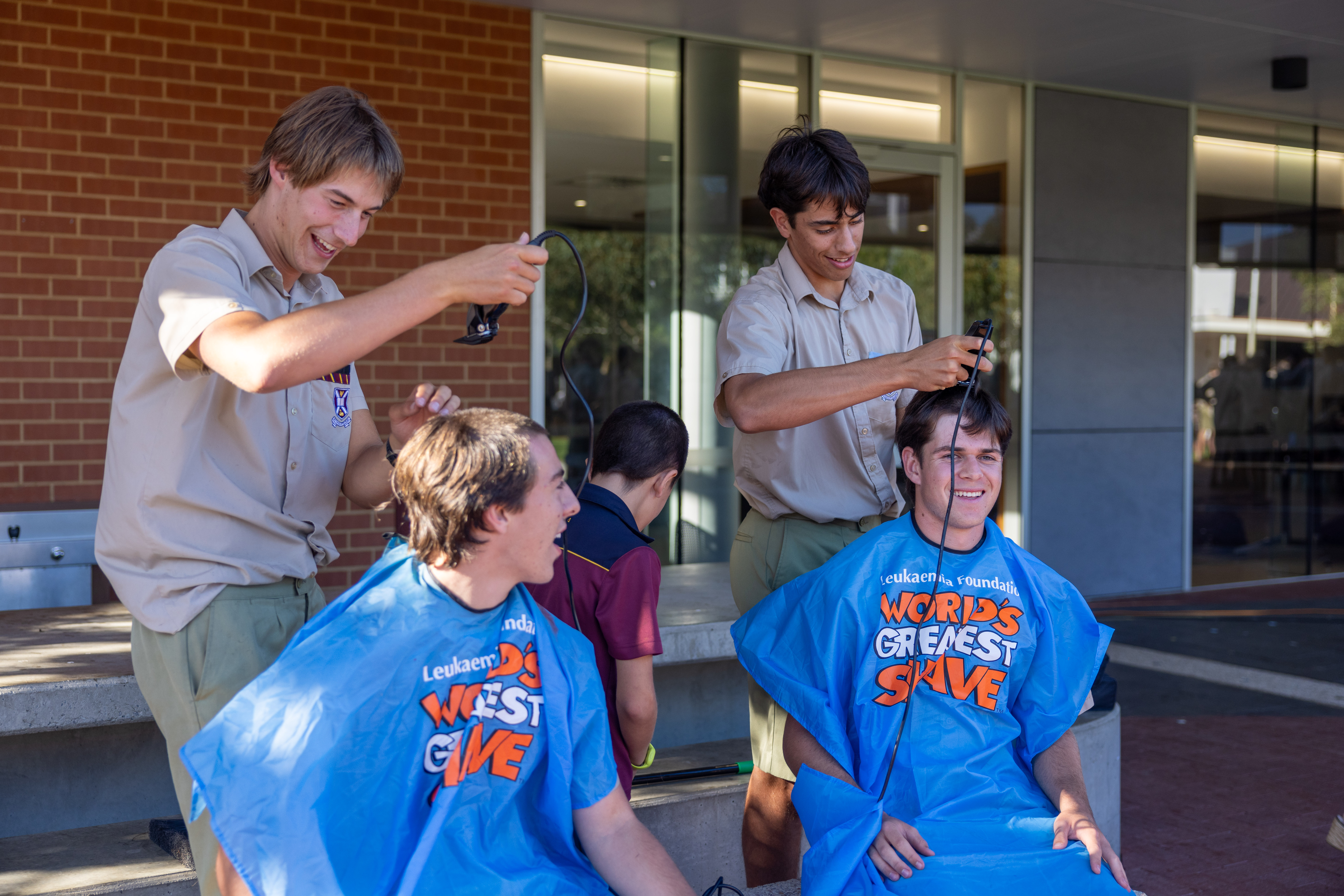 Scotch College World's Greatest Shave - Heads being shaved Scotch College World's Greatest Shave - Heads being shaved